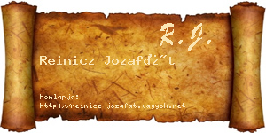 Reinicz Jozafát névjegykártya